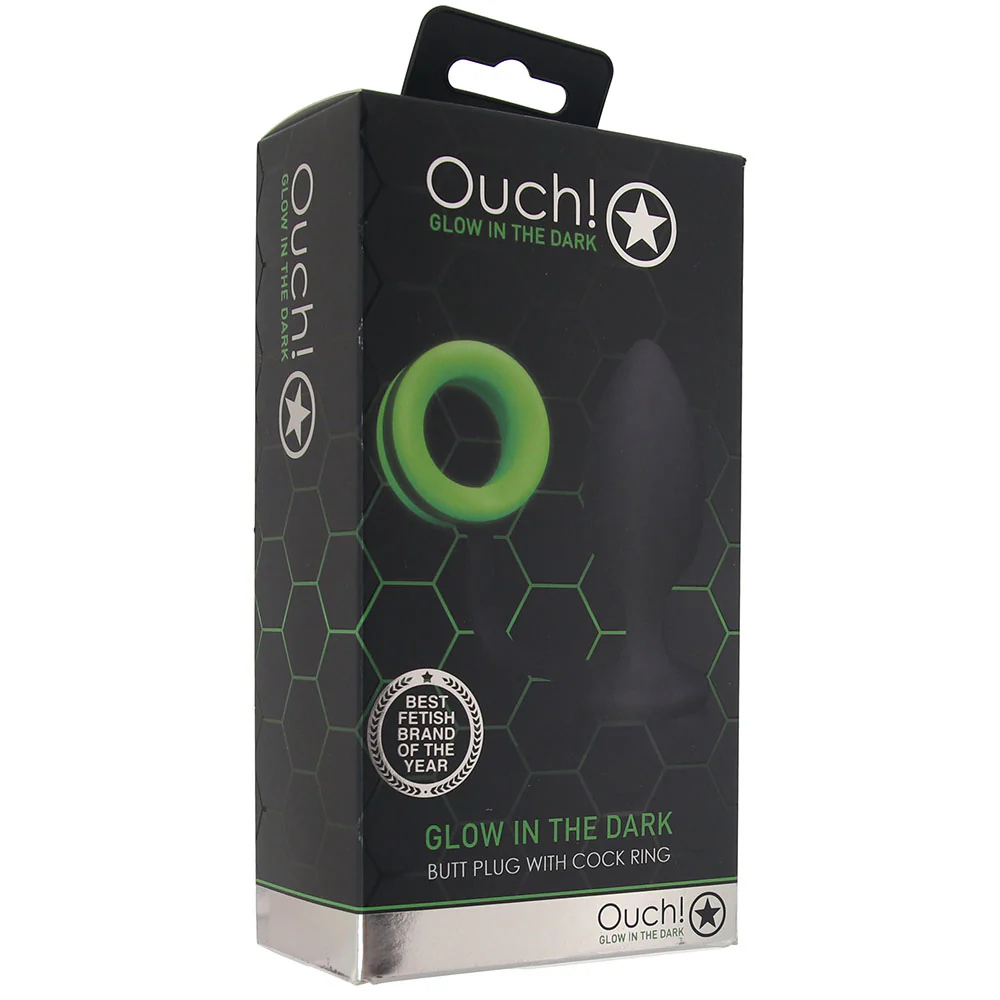 Ouch! Glow In The Dark Butt Plug with Cock Ring - Image 6