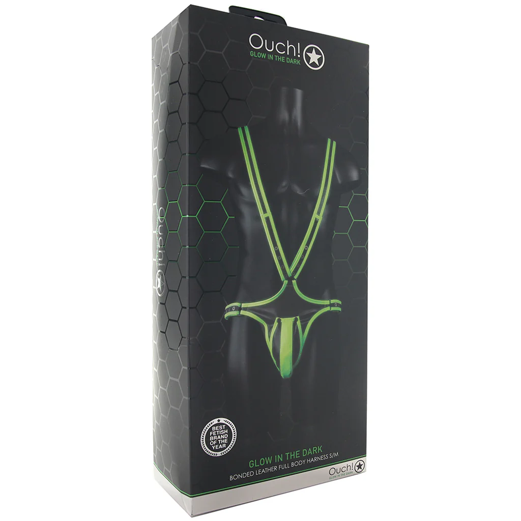 Ouch! Glow In The Dark Full Body Harness /M - Image 6