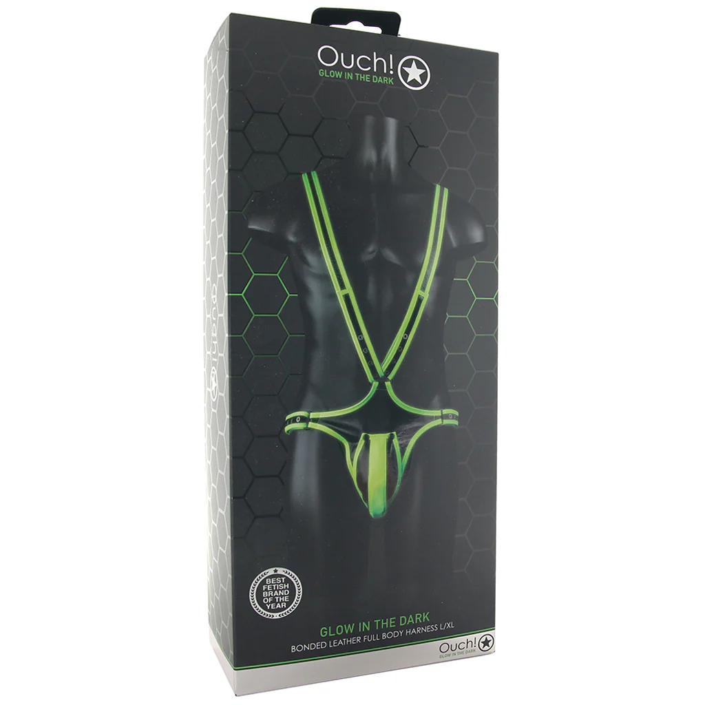 Ouch! Glow In The Dark Full Body Harness /XL - Image 6