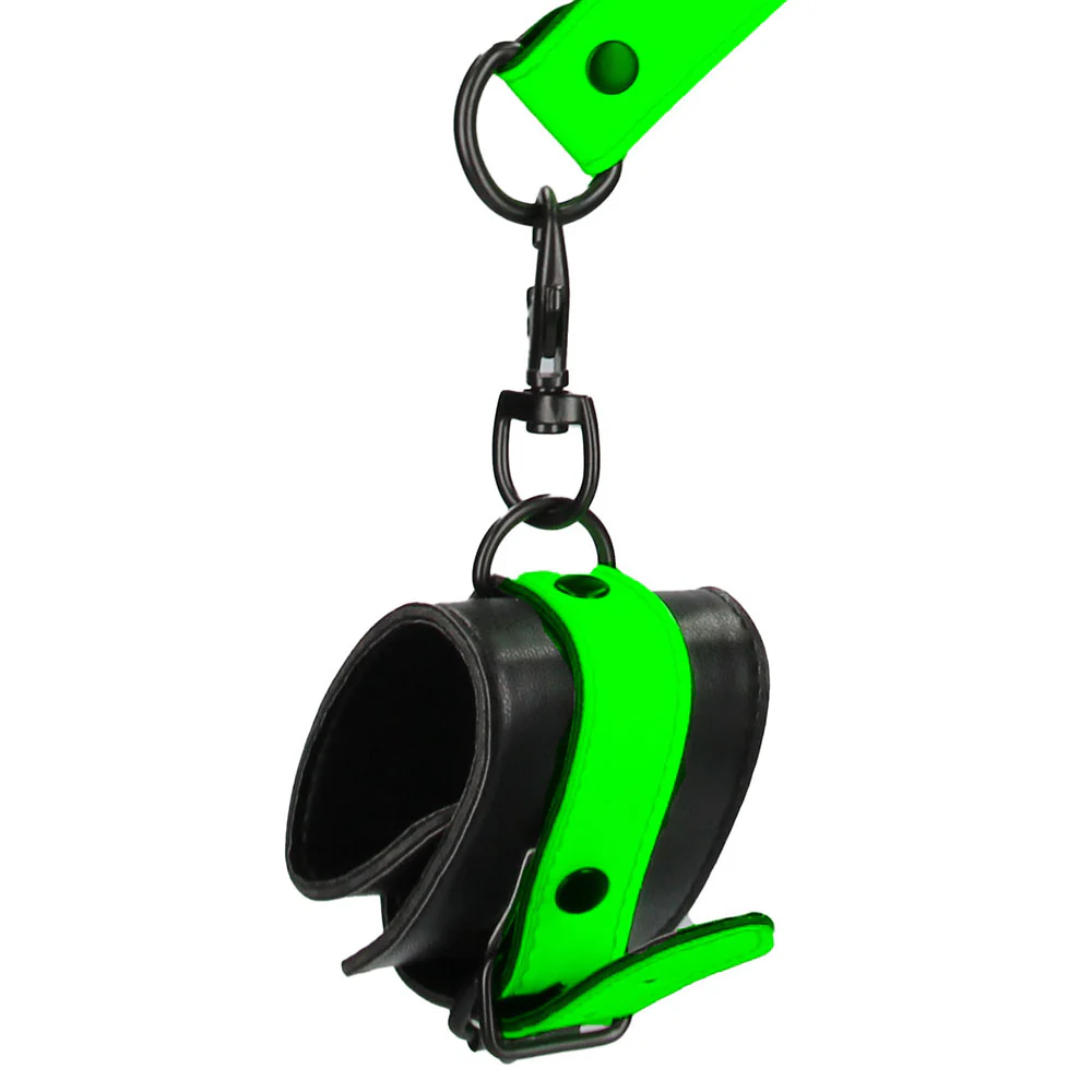 Ouch! Glow In The Dark Hand & Ankle Cuffs with Hogtie - Image 2