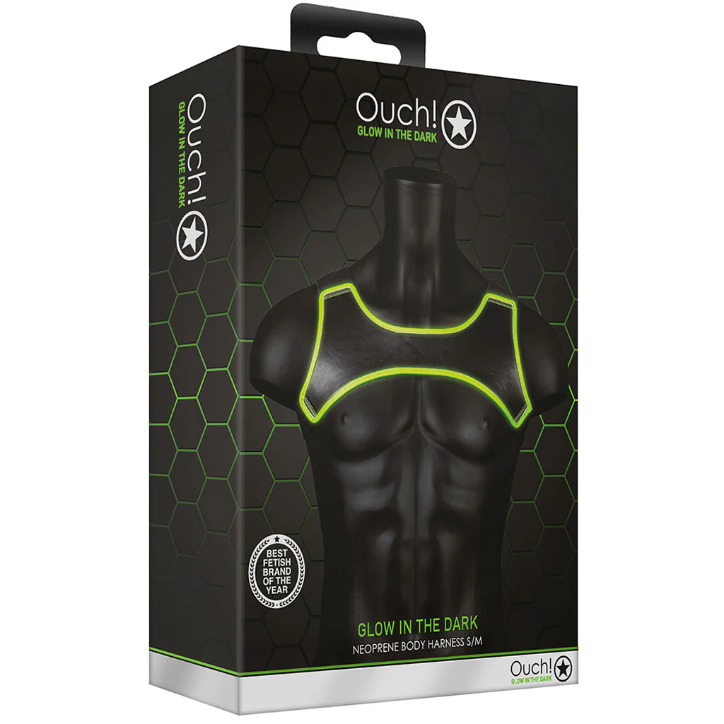 Ouch! Glow In The Dark Neoprene Harness /M - Image 6