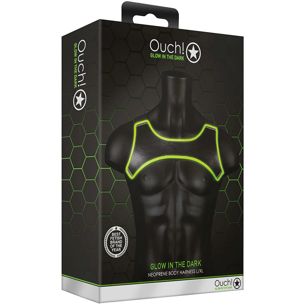 Ouch! Glow In The Dark Neoprene Harness /XL - Image 6