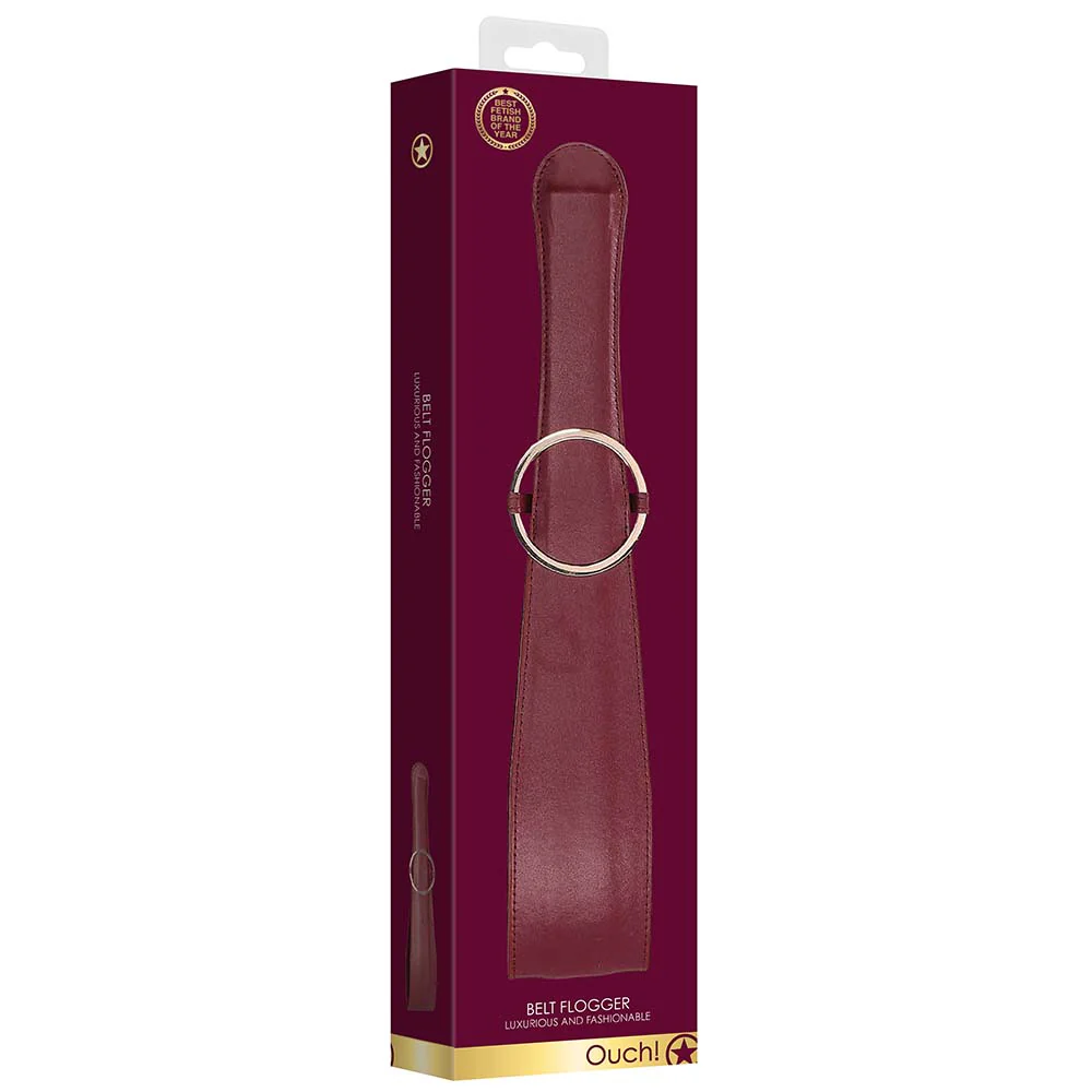 Ouch! Halo Belt Flogger in Burgundy - Image 6