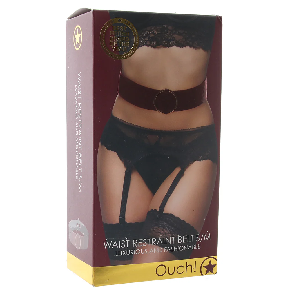 Ouch! Halo Burgundy Waist Bondage Belt /M - Image 6