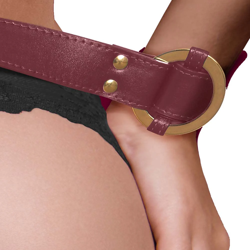 Ouch! Halo Handcuffs With Connector in Burgundy - Image 4