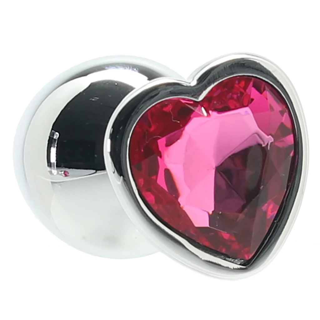Ouch! Pink Heart Gem Plug in Medium - Image 5