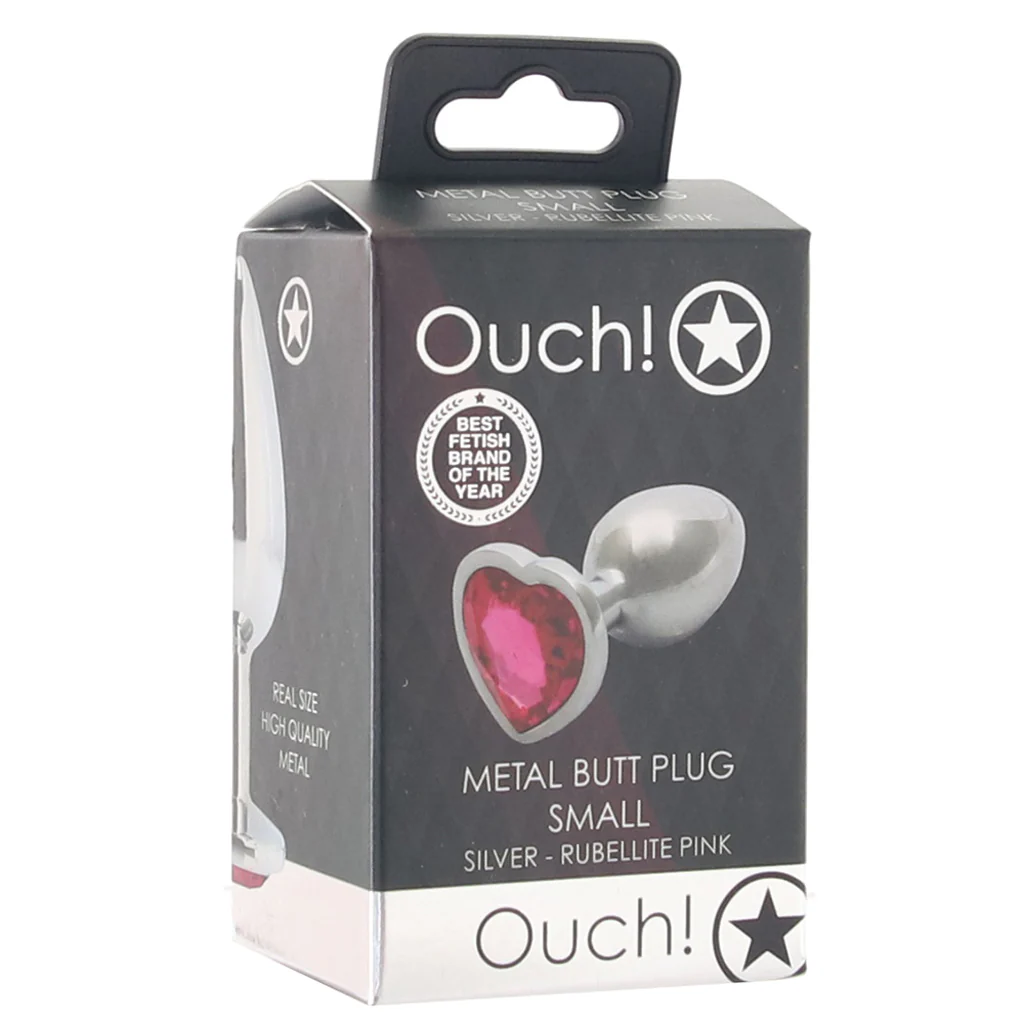 Ouch! Pink Heart Gem Plug in Small - Image 6