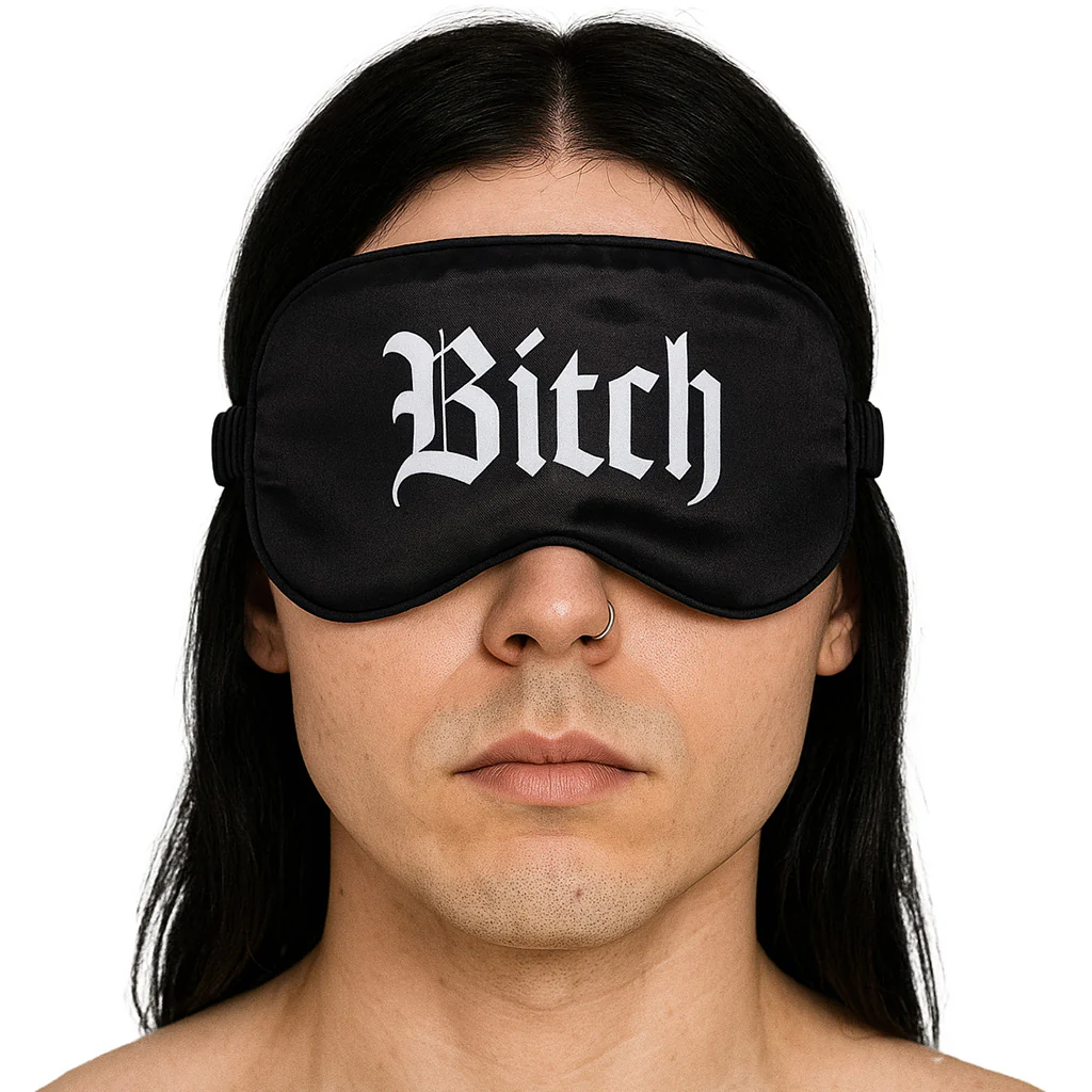 Ouch! Printed Satin Bitch Blindfold - Image 2