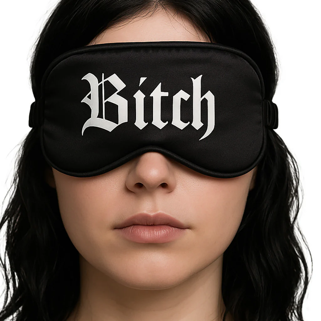 Ouch! Printed Satin Bitch Blindfold - Image 5