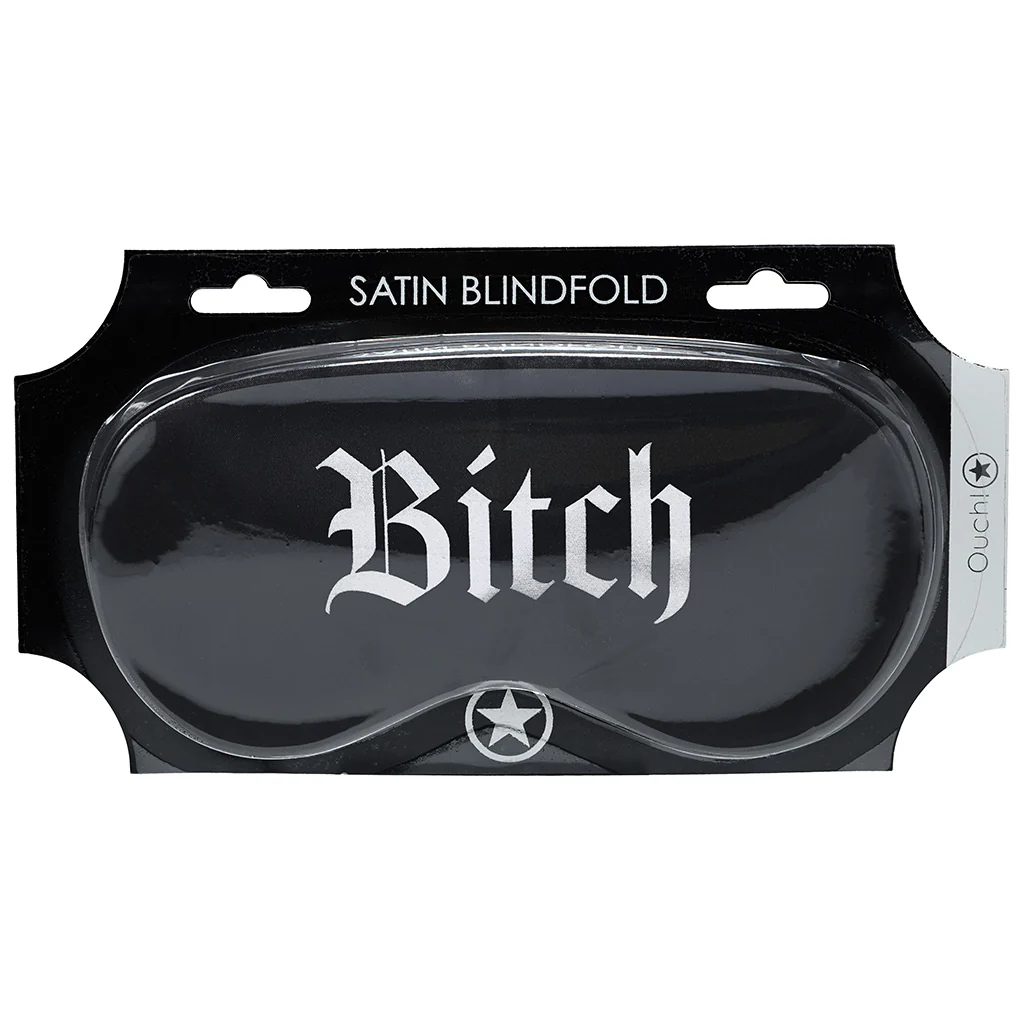 Ouch! Printed Satin Bitch Blindfold - Image 9