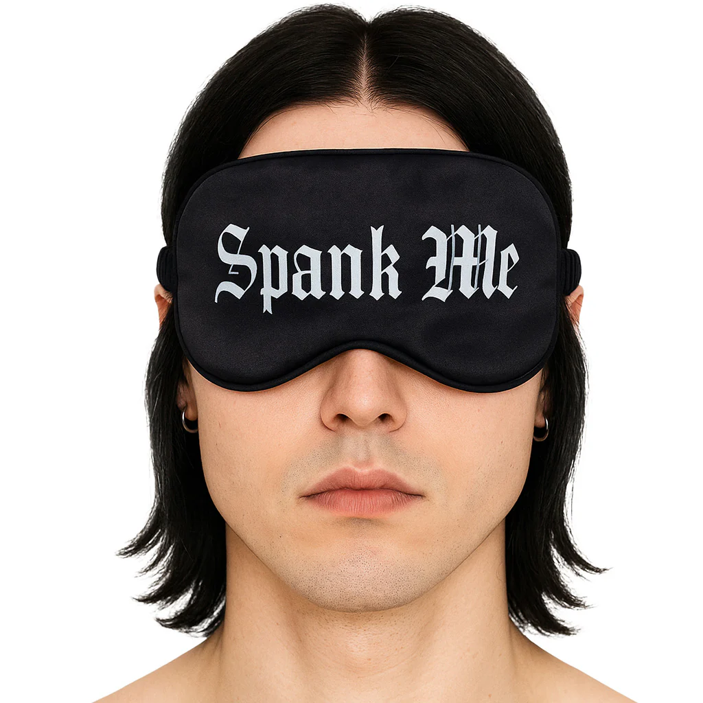 Ouch! Printed Satin Spank Me Blindfold - Image 2