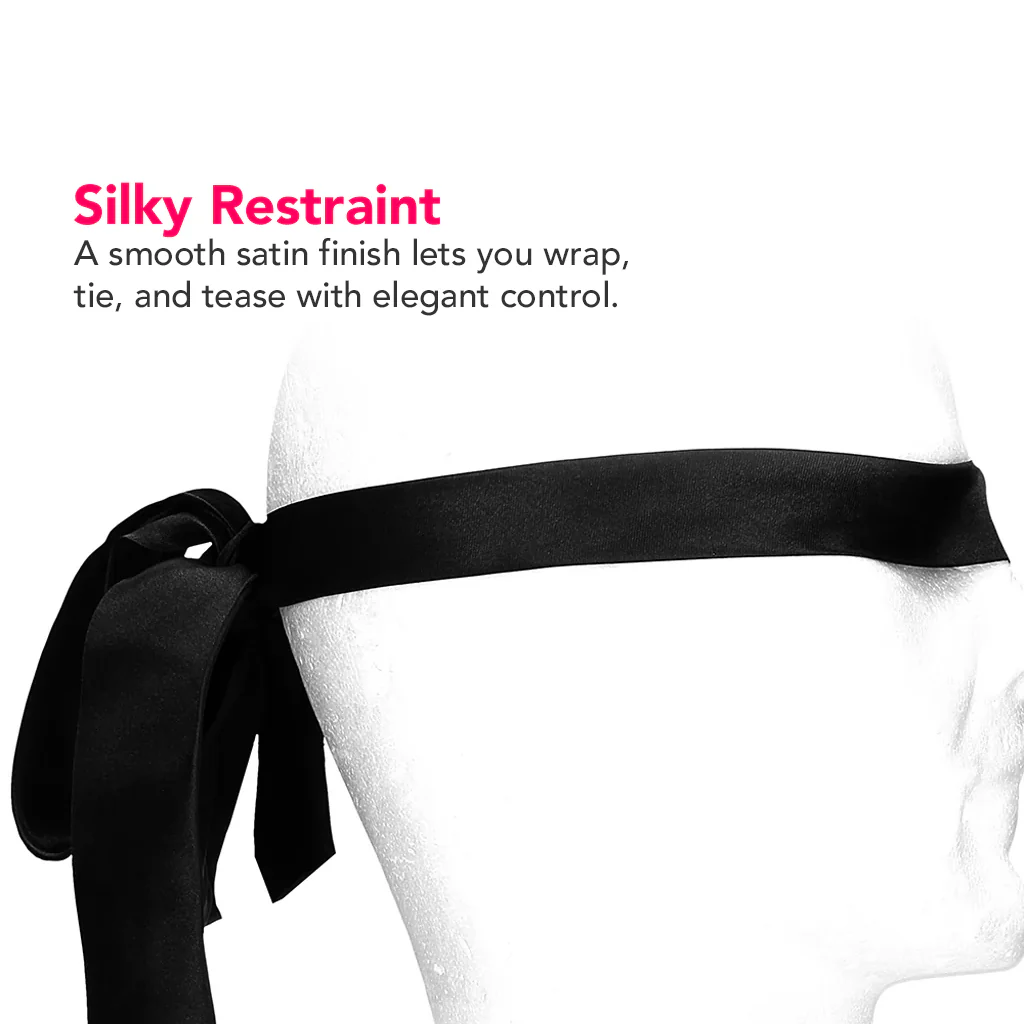 Black & White Satin Bondage Tie - Image 4