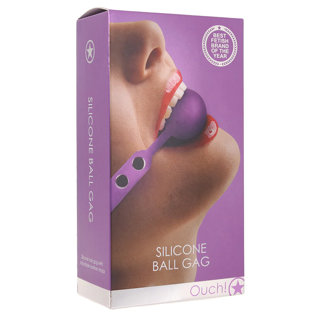 Ouch! Silicone Ball Gag in Purple - Image 9