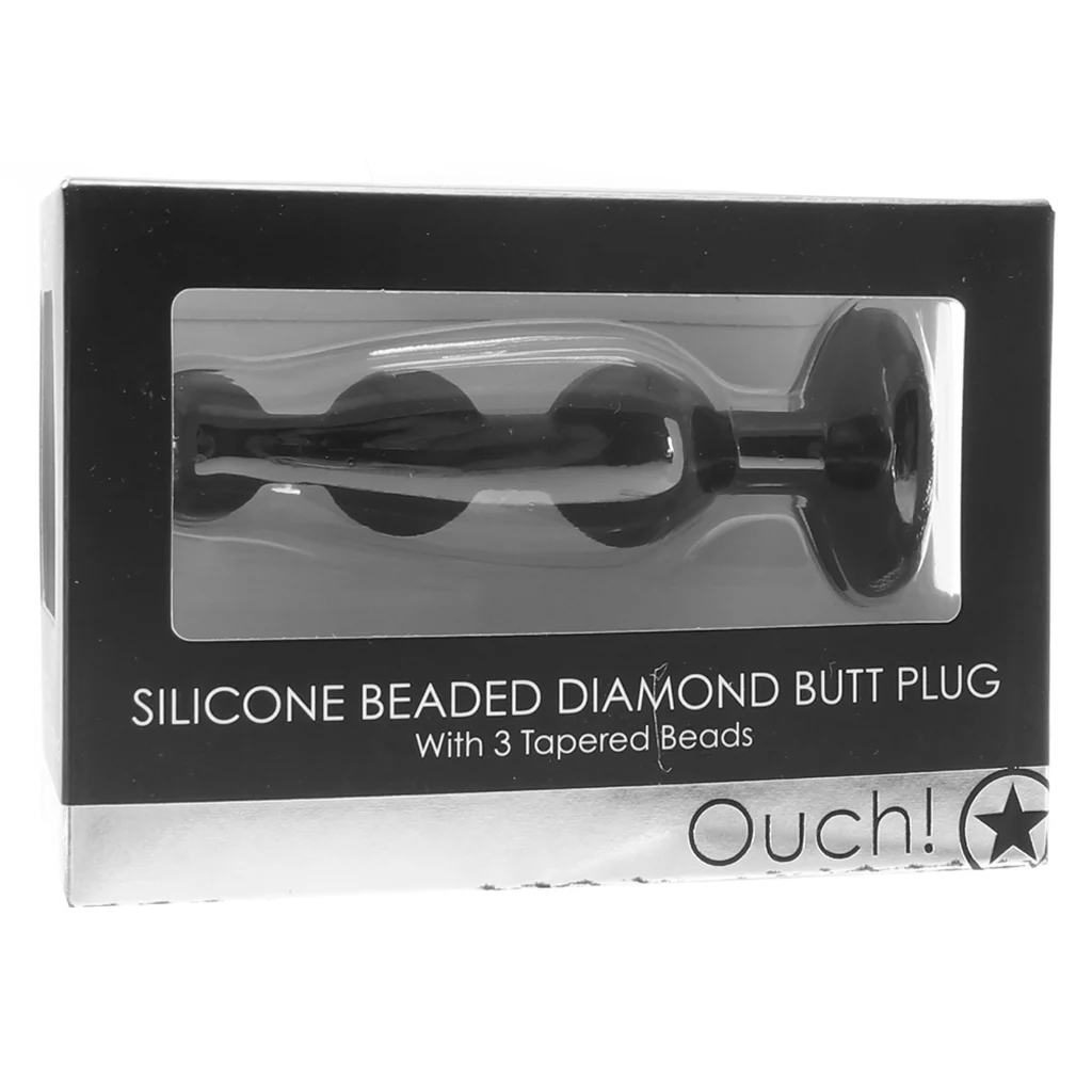Ouch! Silicone Beaded Diamond Butt Plug - Image 6