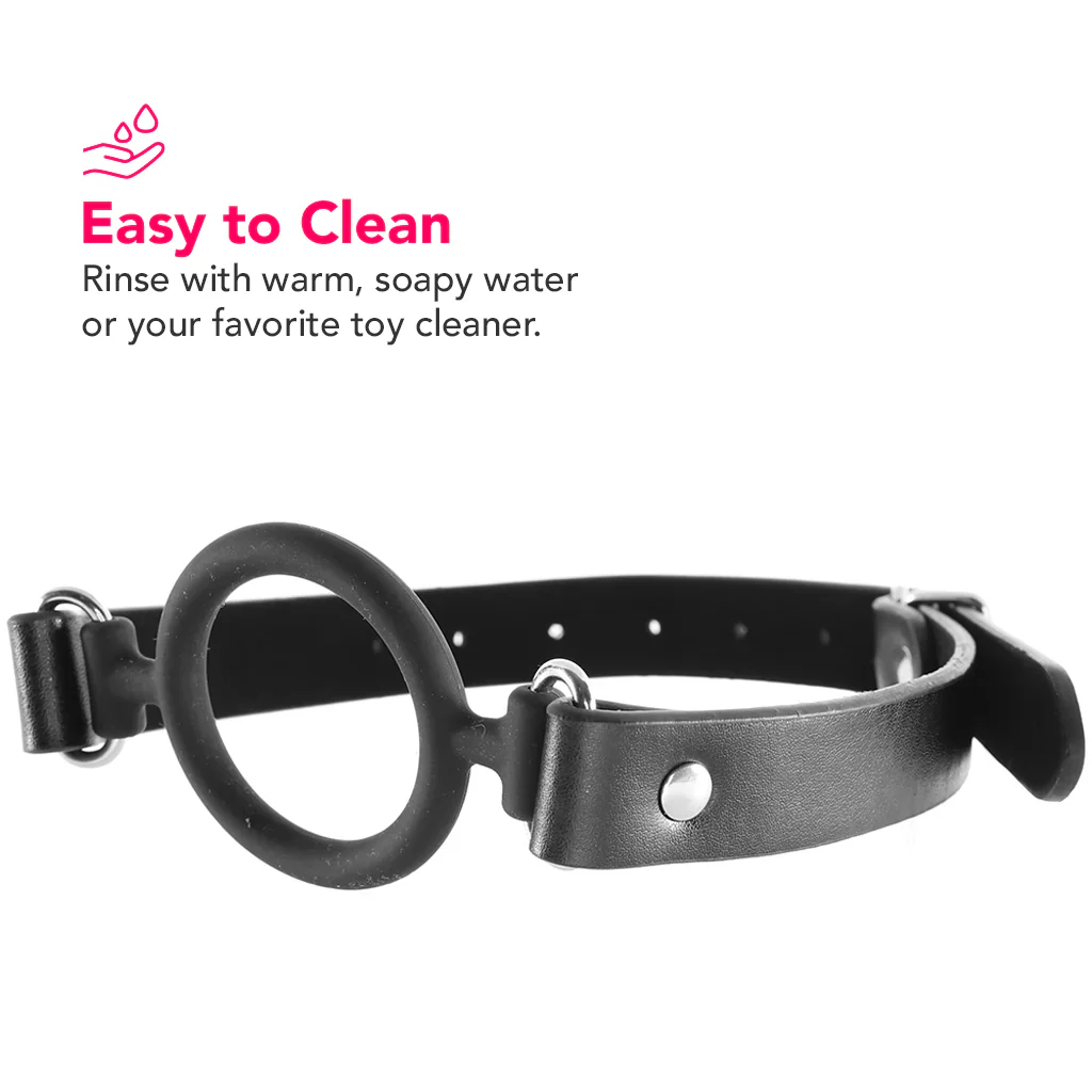 Ouch! Silicone Rigid Ring Gag in Black - Image 5