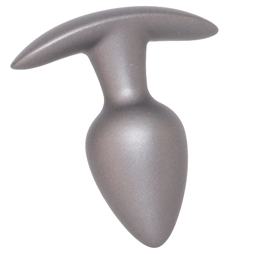 Ouch! Smooth Silicone 2.6 Inch Butt Plug in Gun Metal - Image 3