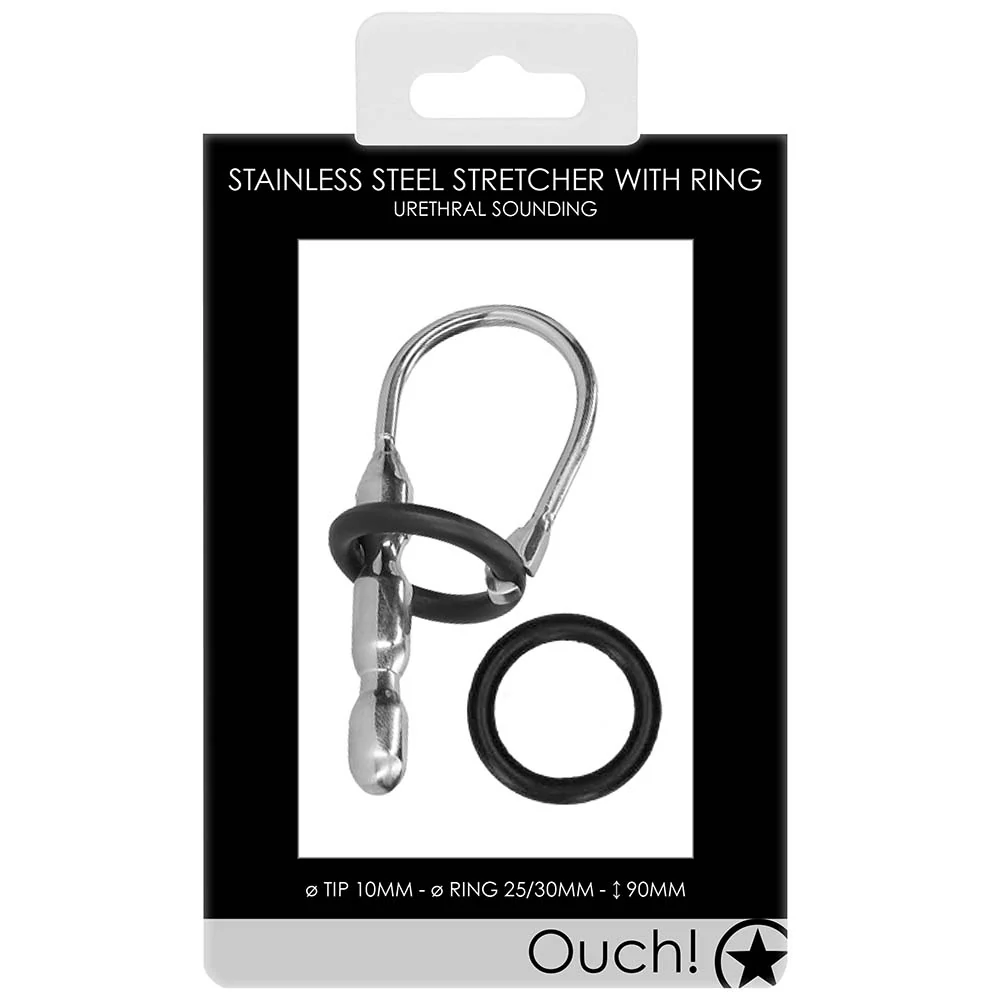 Ouch! 10mm Steel Urethral Sounding Plug with Silicone Ring - Image 6