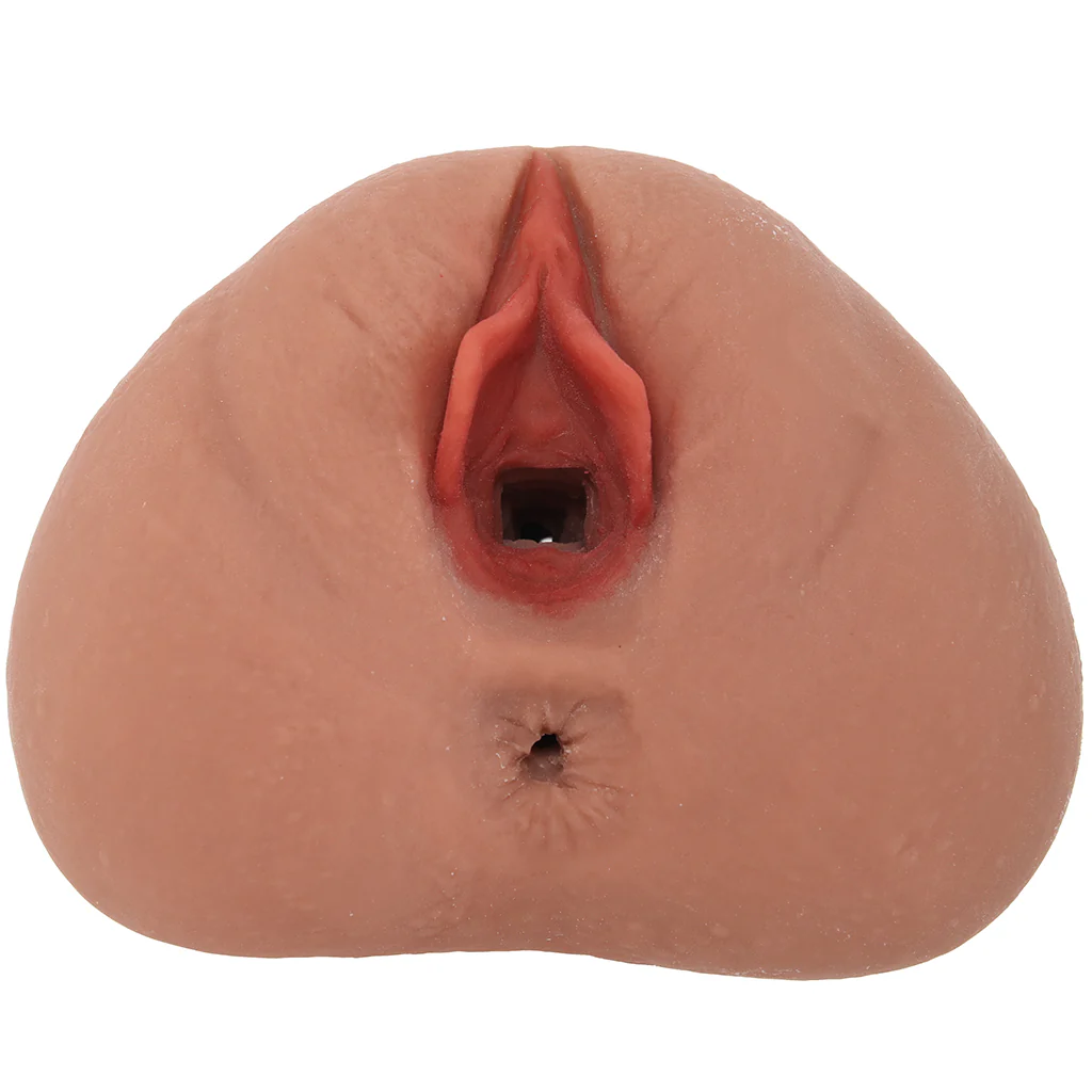 PDX Double Pounder Vibrating Squeeze Stroker in Brown - Image 2