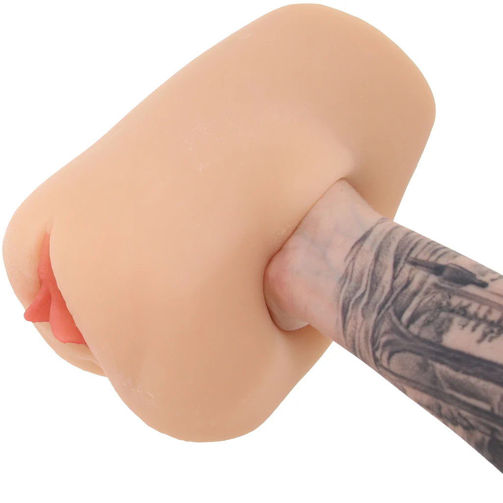 PDX Double Pounder Vibrating Squeeze Stroker in Light - Image 4