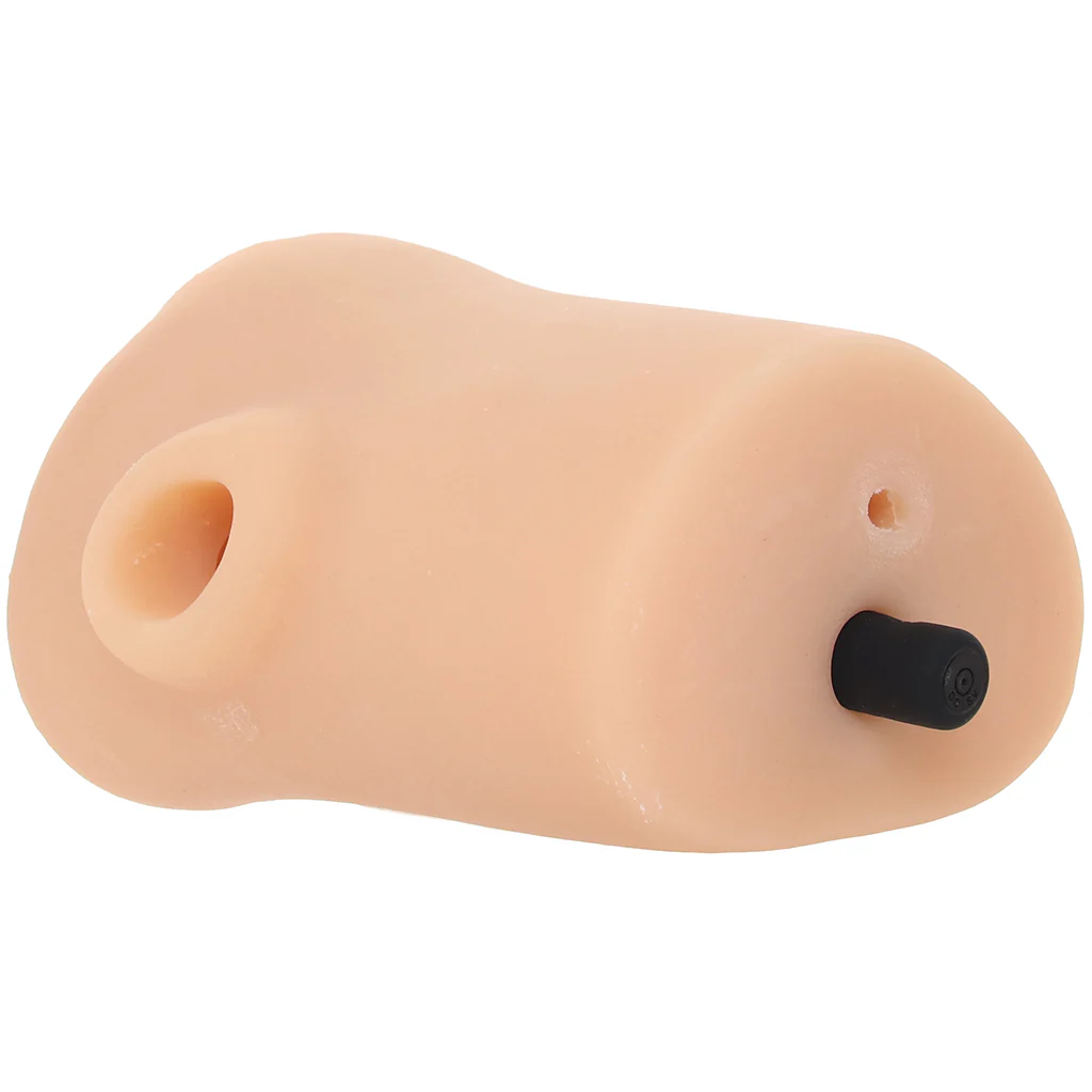 PDX Double Pounder Vibrating Squeeze Stroker in Light - Image 5