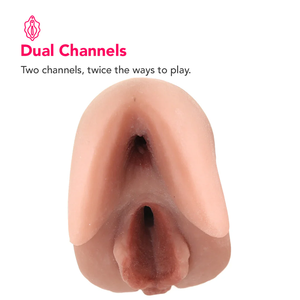 PDX Plus Perfect Pussy Double Stroker in Tan - Image 2