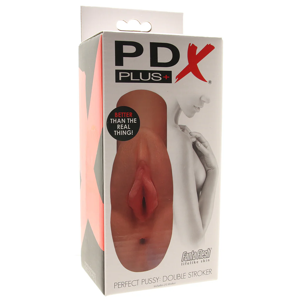 PDX Plus Perfect Pussy Double Stroker in Tan - Image 6