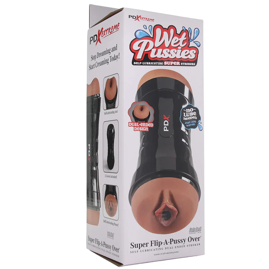 PDX Wet Pussies Super Flip-A-Pussy Over Stroker in Brown - Image 8