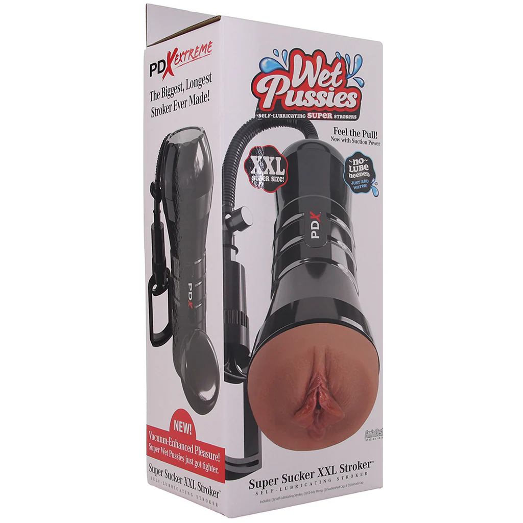 PDX Wet Pussies Super Sucker XXL Stroker in Brown - Image 9