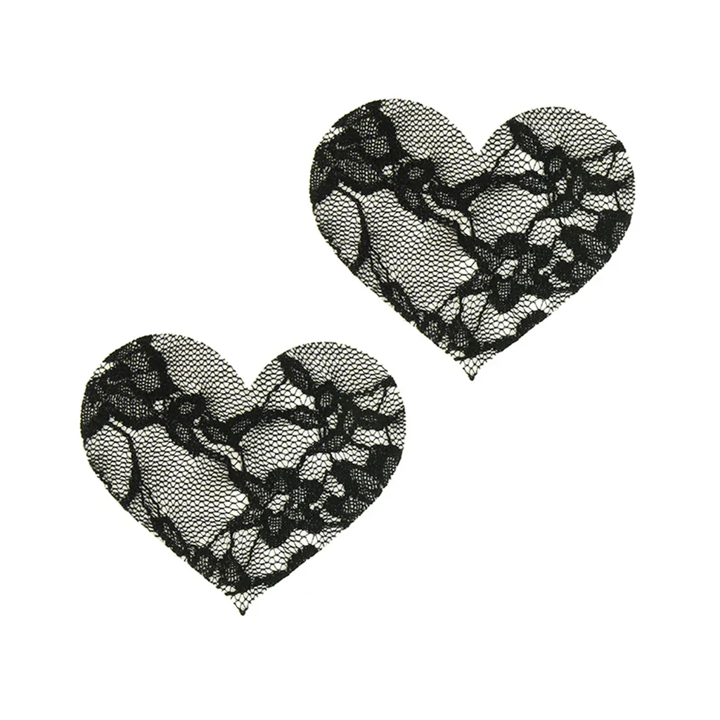 Peekaboos Satin & Lace Heart Pasties - Image 3