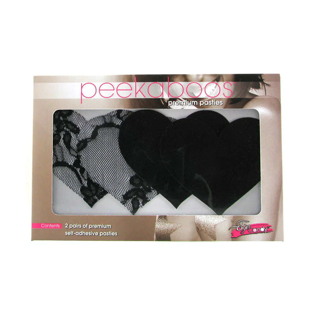 Peekaboos Satin & Lace Heart Pasties - Image 4