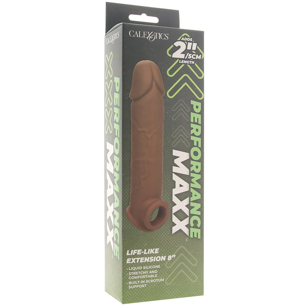 Performance Maxx 8 Inch Silicone Extender in Brown - Image 6