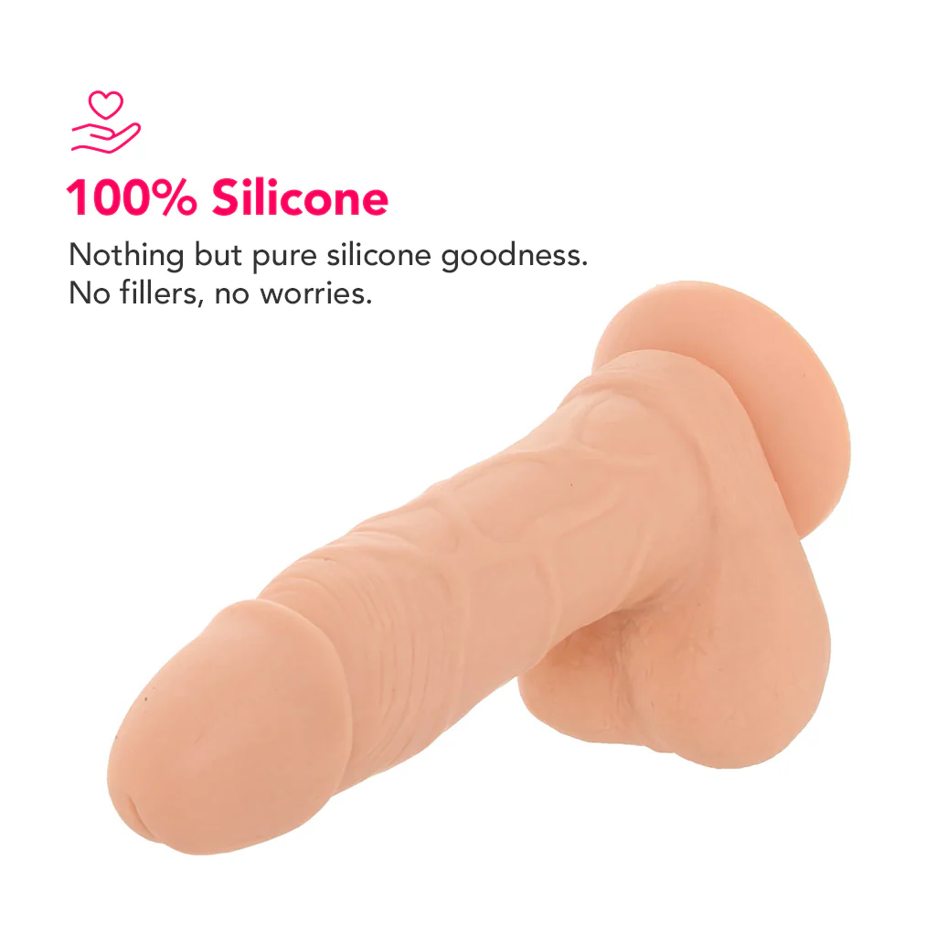 PinkCherry 7 Inch Light Silicone Ballsy Dildo - Image 2