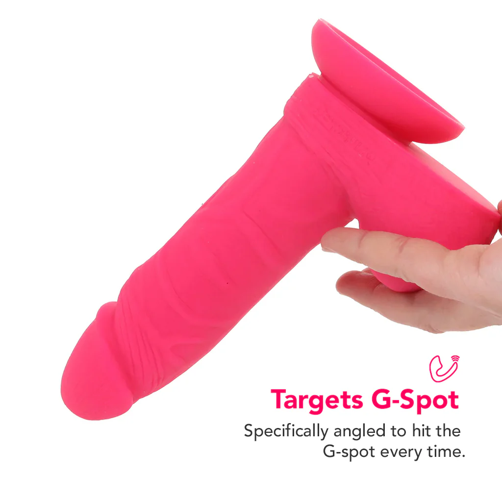 PinkCherry 7 Inch Pink Silicone Ballsy Dildo - Image 3