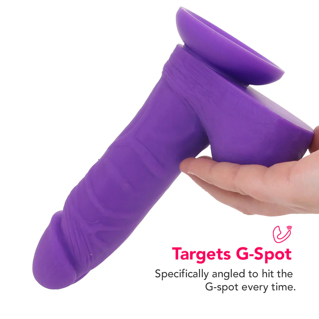PinkCherry 7 Inch Purple Silicone Ballsy Dildo - Image 3