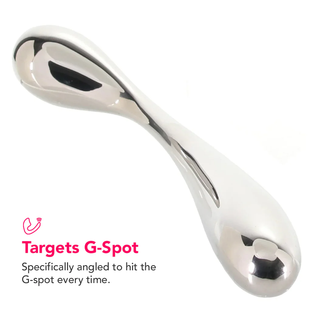 PinkCherry 8.5 Inch Stainless Steel Wand G-Spot Dildo - Image 2
