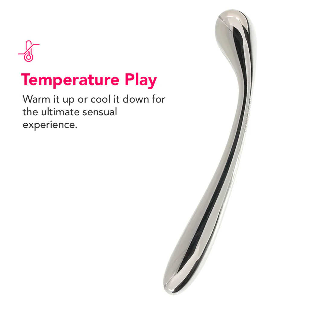 PinkCherry 8.5 Inch Stainless Steel Wand G-Spot Dildo - Image 3