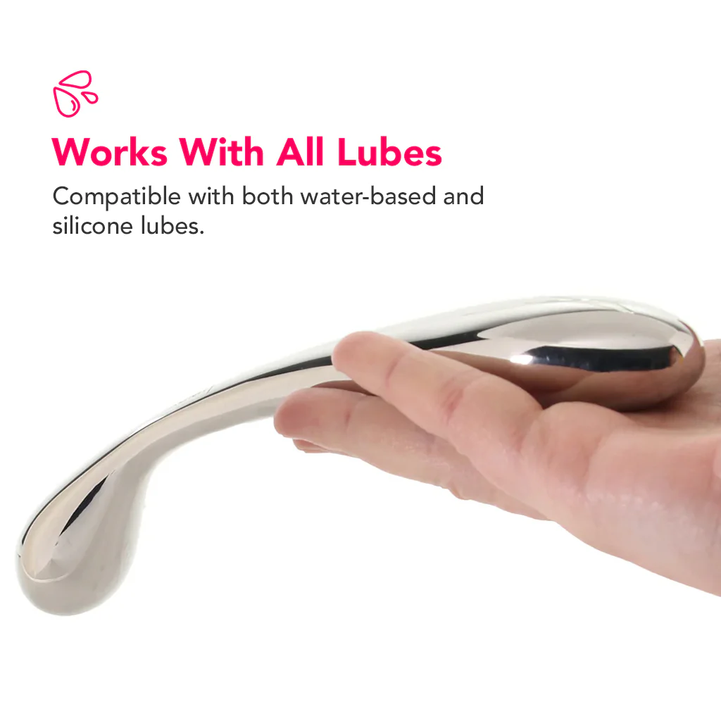 PinkCherry 8.5 Inch Stainless Steel Wand G-Spot Dildo - Image 5