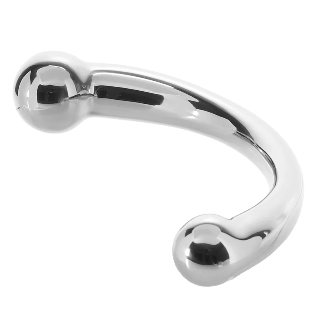 PinkCherry 8 Inch Stainless Steel Curved G-Spot Dildo - Image 3