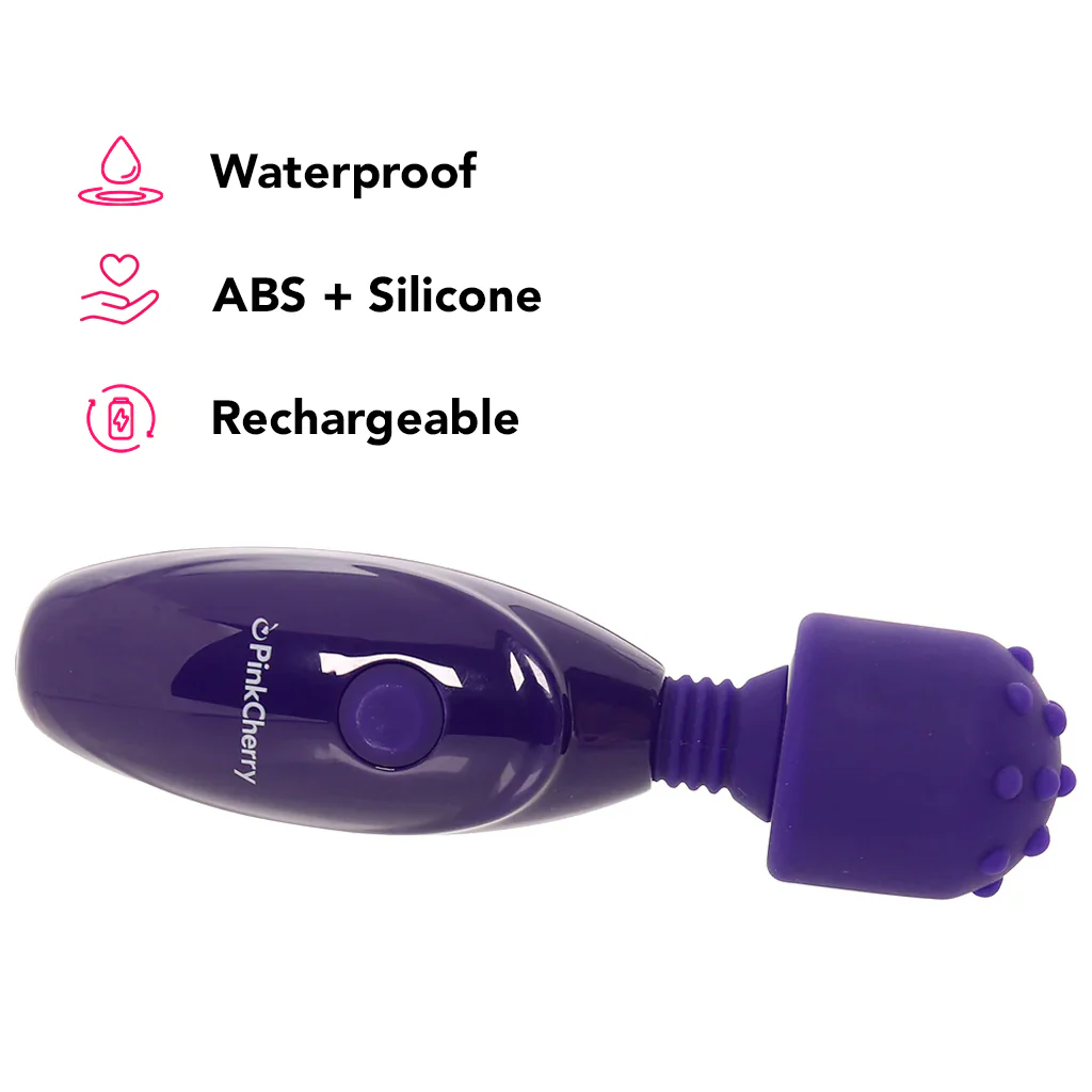 PinkCherry Baby Nubby Rechargeable Mini Wand Vibe - Image 5