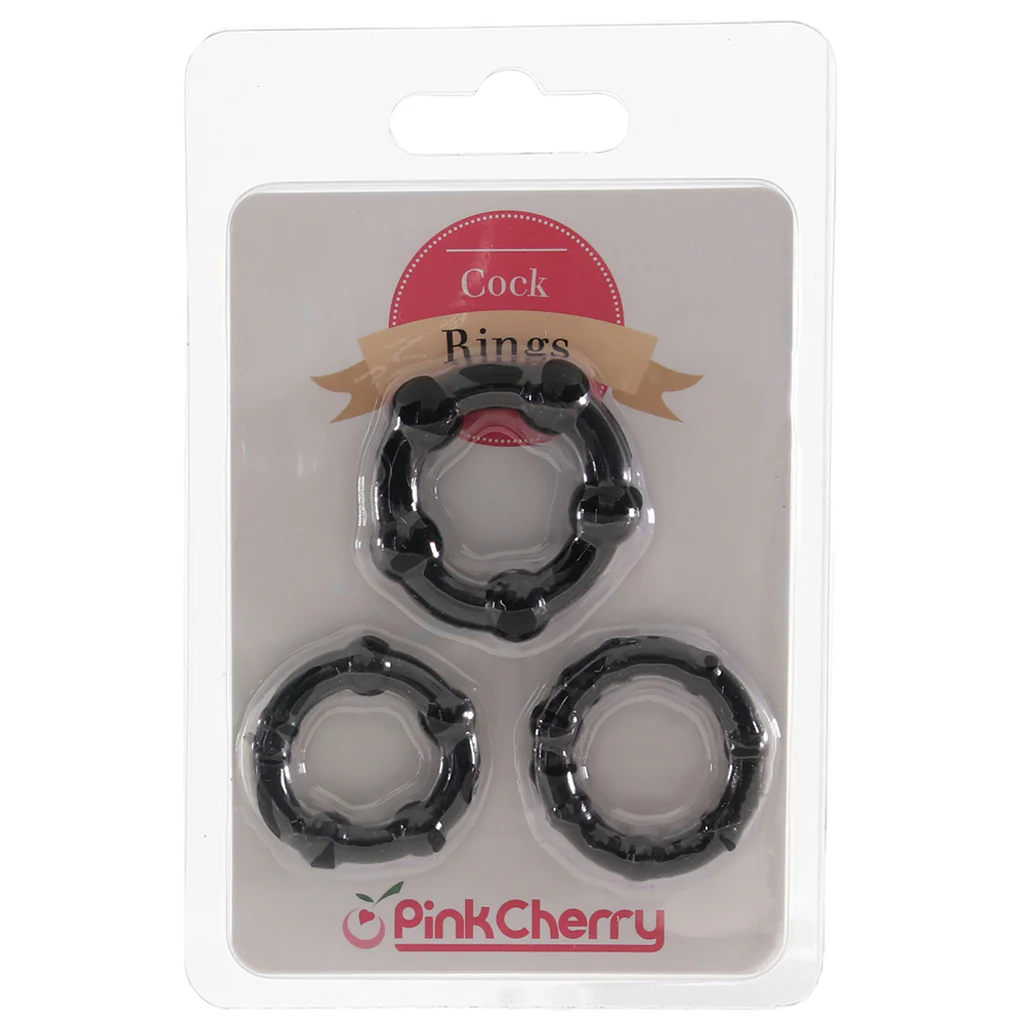 PinkCherry Cock Rings in Black - Image 6