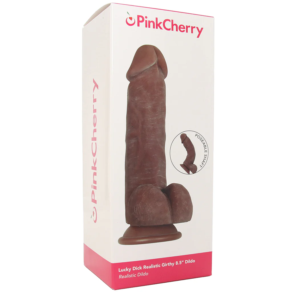 PinkCherry Lucky Dick Real Girthy 8.5 Inch Dildo in Dark - Image 6