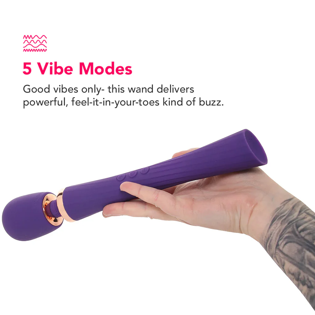 PinkCherry Luxury Slim Rechargeable Wand in Purple - Image 4