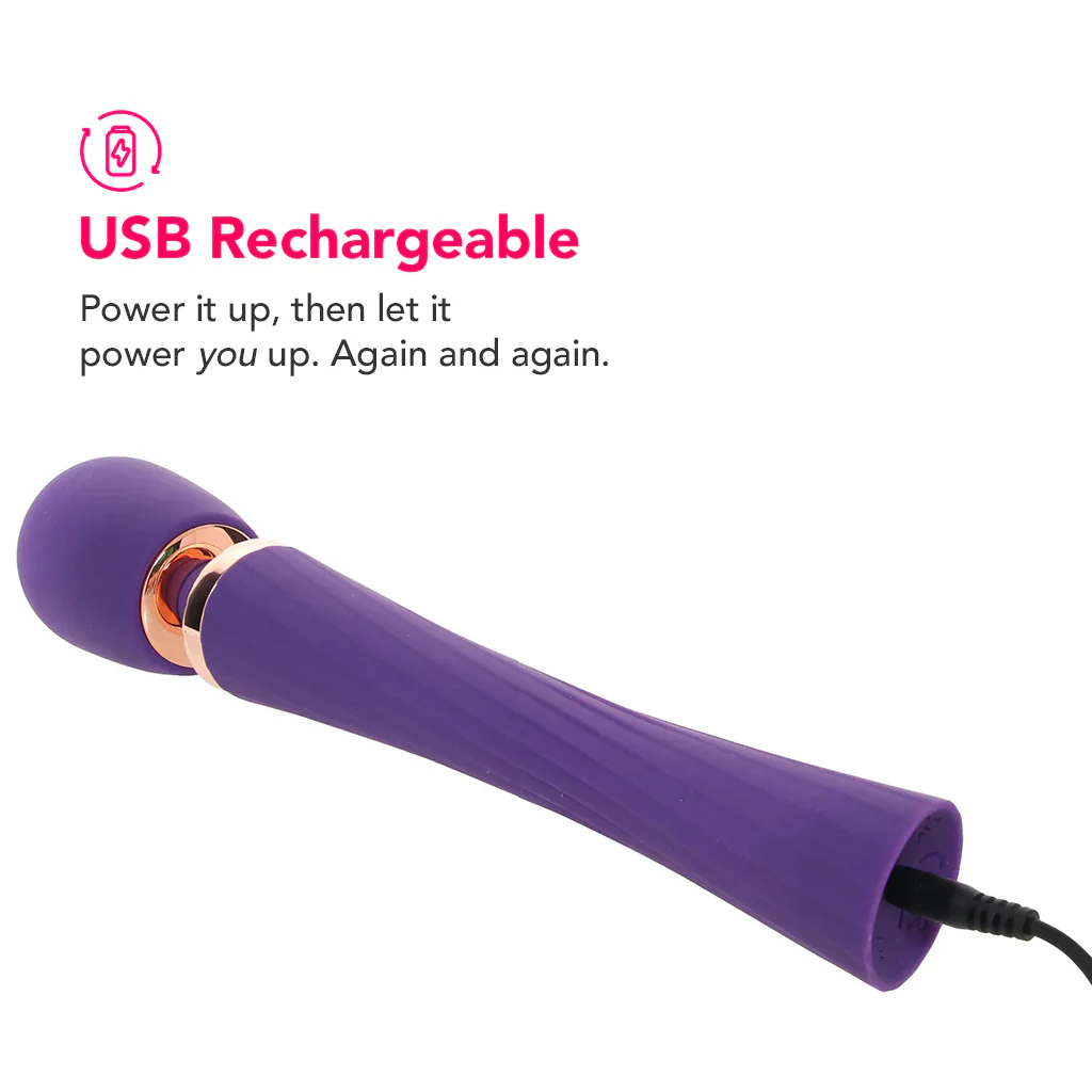 PinkCherry Luxury Slim Rechargeable Wand in Purple - Image 7