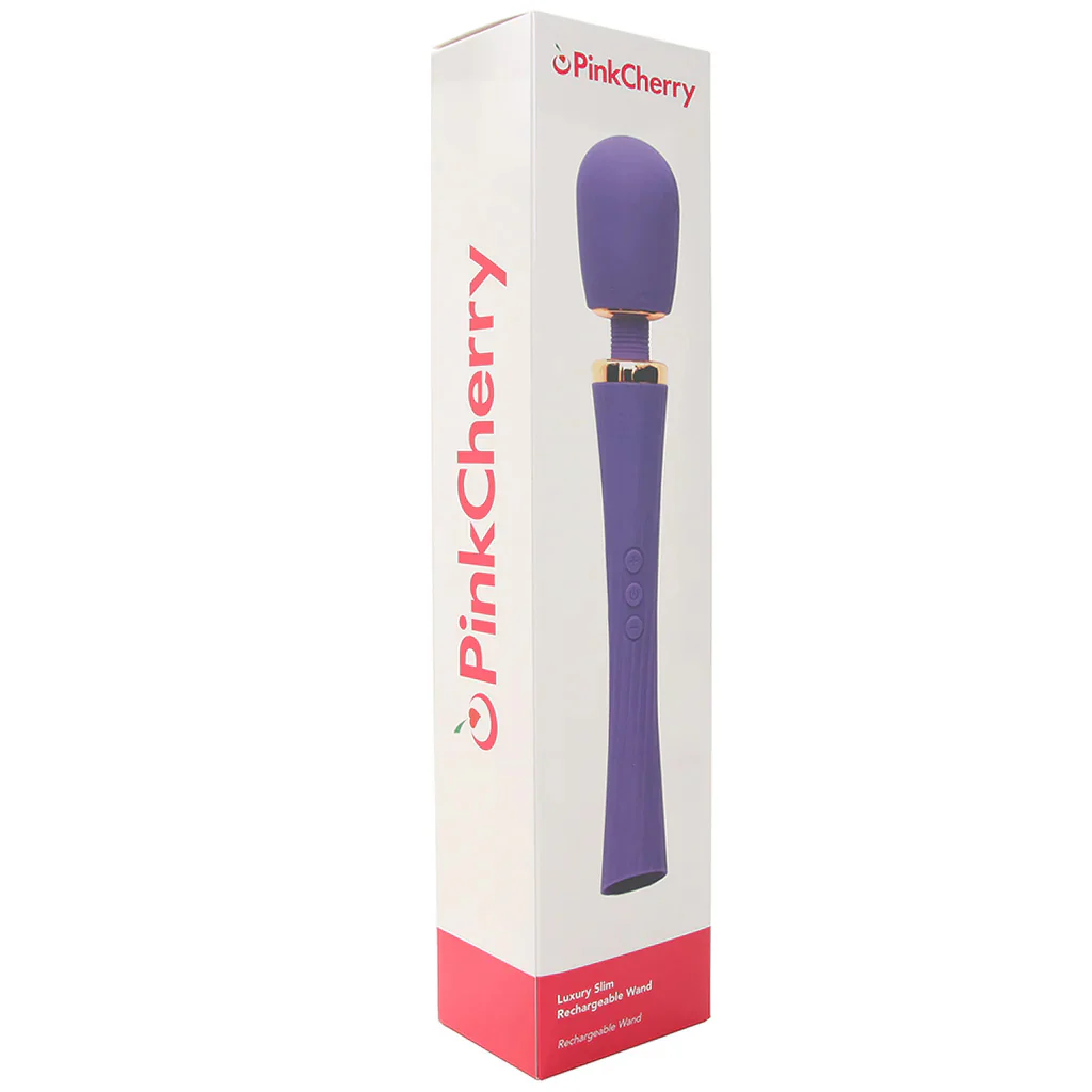 PinkCherry Luxury Slim Rechargeable Wand in Purple - Image 9
