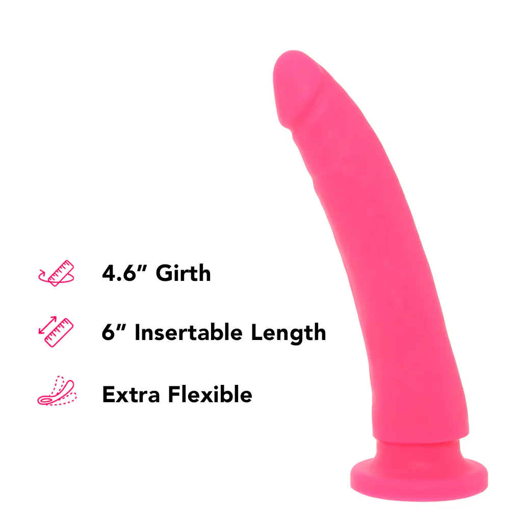 PinkCherry Premium 6.5 Inch Pink Silicone Realistic Dildo - Image 5