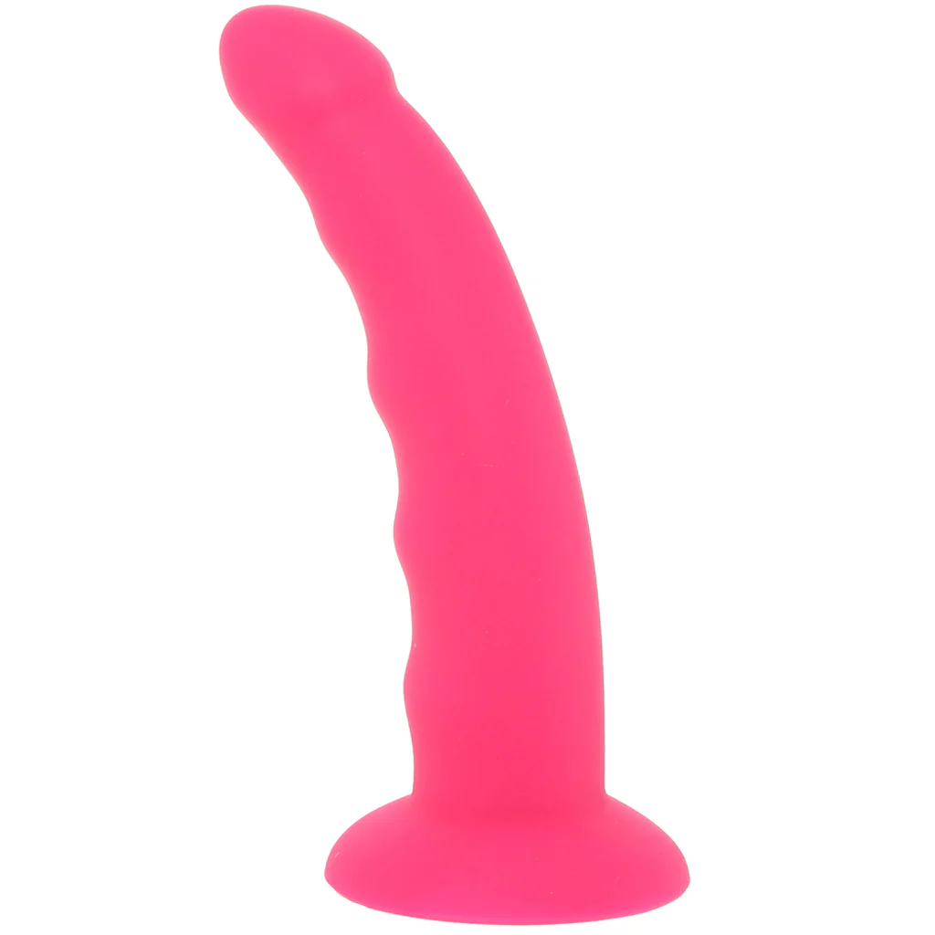 PinkCherry Premium 6.5 Inch Pink Silicone Wavy Dildo - Image 3