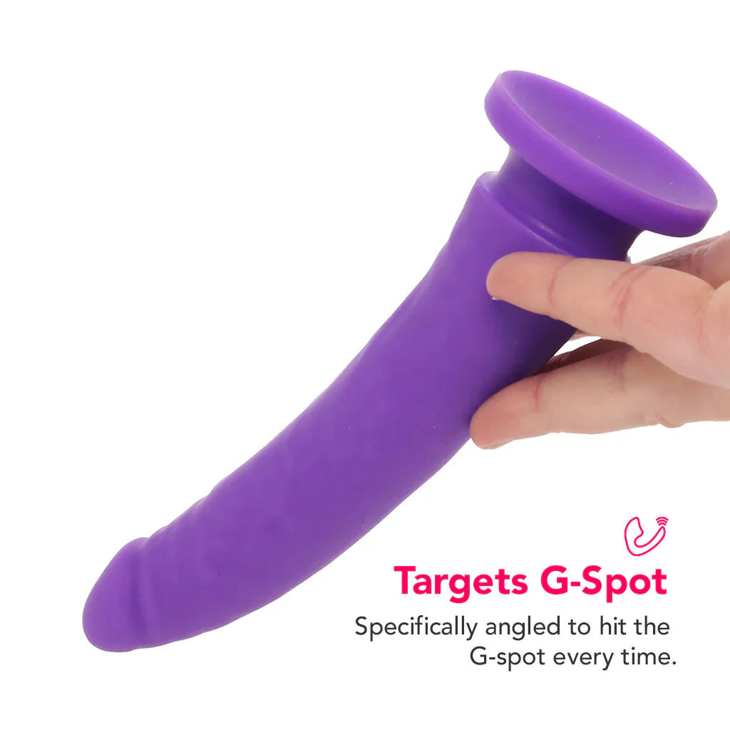 PinkCherry Premium 6.5 Inch Purple Silicone Realistic Dildo - Image 3