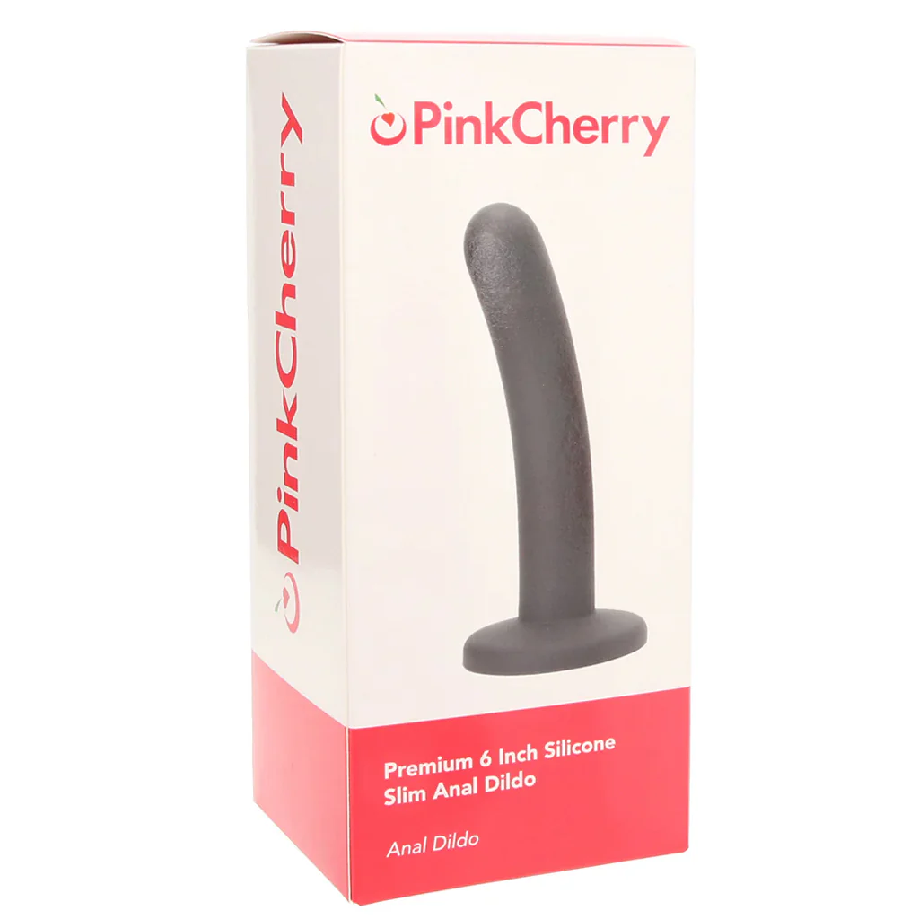 PinkCherry Premium 6 Inch Black Silicone Slim Anal Dildo - Image 6