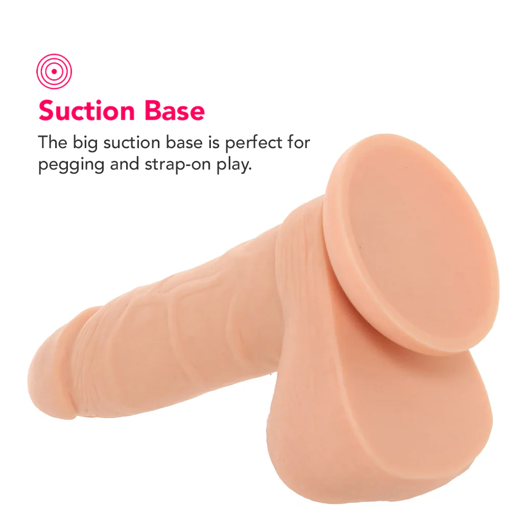 PinkCherry Premium 6 Inch Light Silicone Ballsy Dildo - Image 4