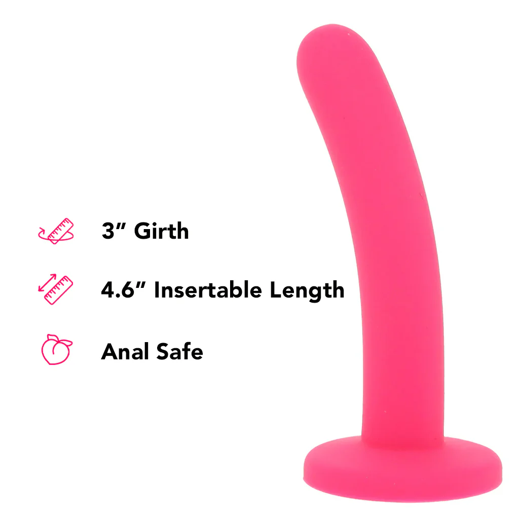 PinkCherry Premium 6 Inch Pink Silicone Slim Anal Dildo - Image 5